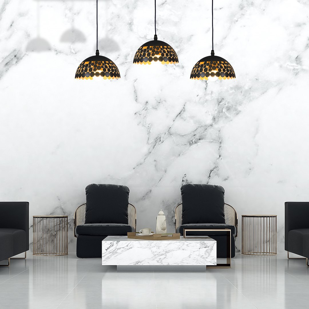 Suspension sphérique lisa 3 lumières en métal noir 18cm Suspension LISA NOIRE 3xE27