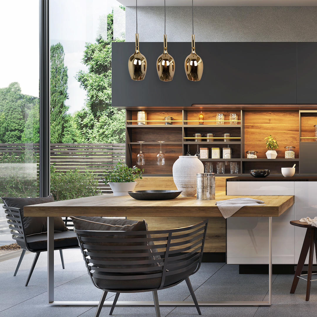 Suspension rectangulaire lugano 3 lumières en métal et verre noir et or 15cm Suspension LUGANO OR 3xE14