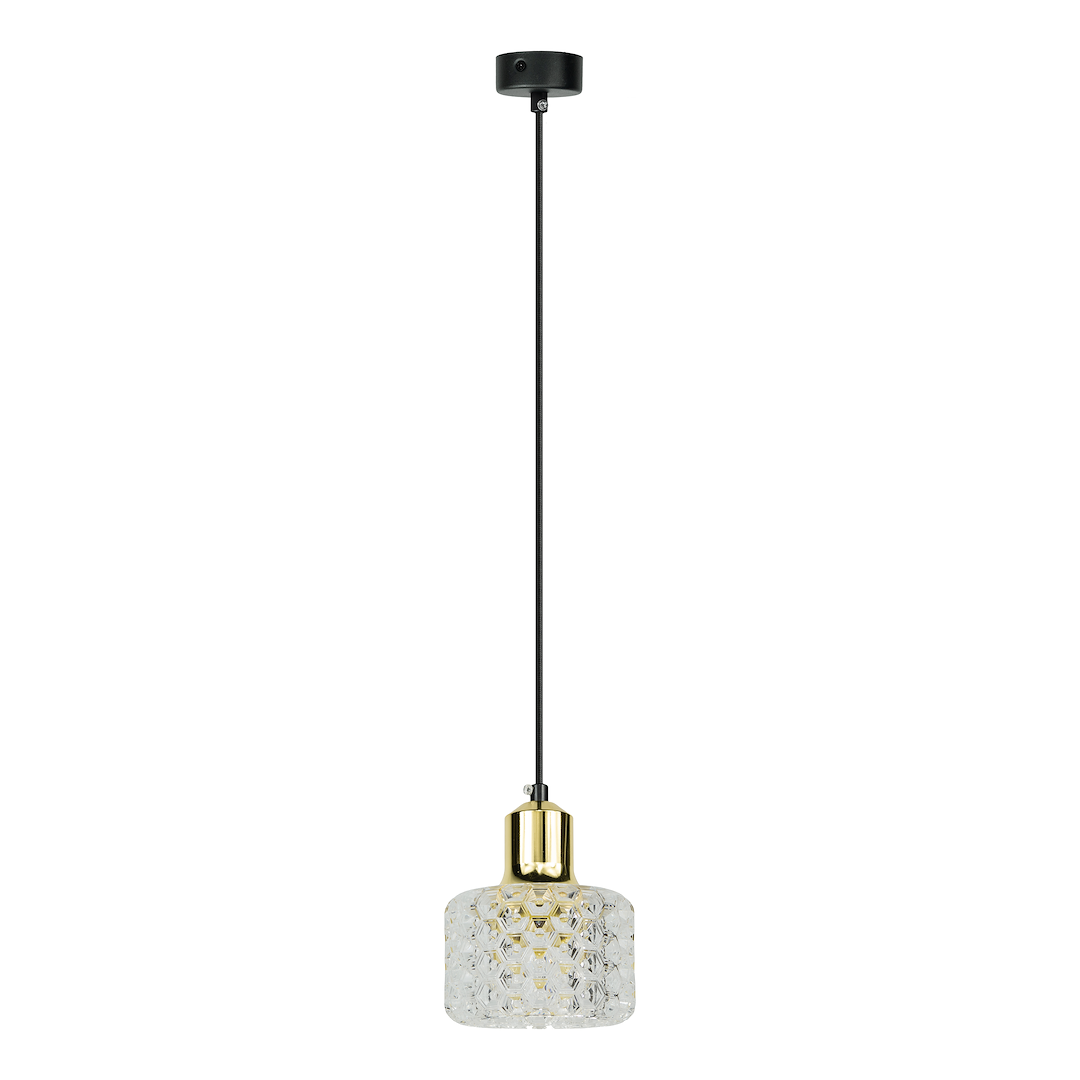 Suspension cloche lumi 1 lumière en métal et acrylique noir et or 12cm Suspension LUMI 1xG9
