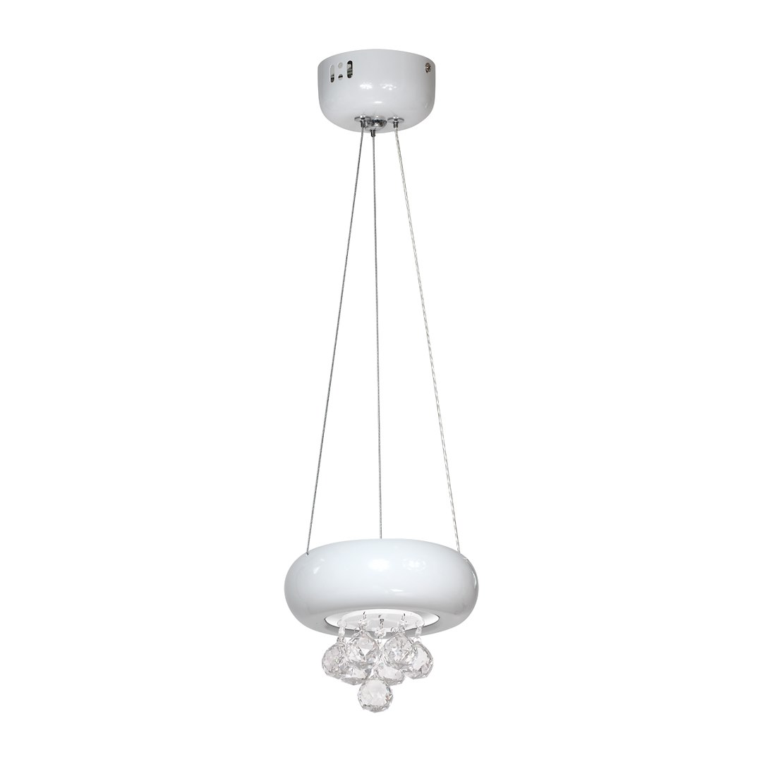 Lampe suspendue LUX BIANCO 861, LED 6 W 4000 K, cristaux, réglable Suspension LUX BIANCO 1X6W LED