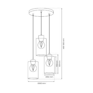 Suspension MADERA 3xE27