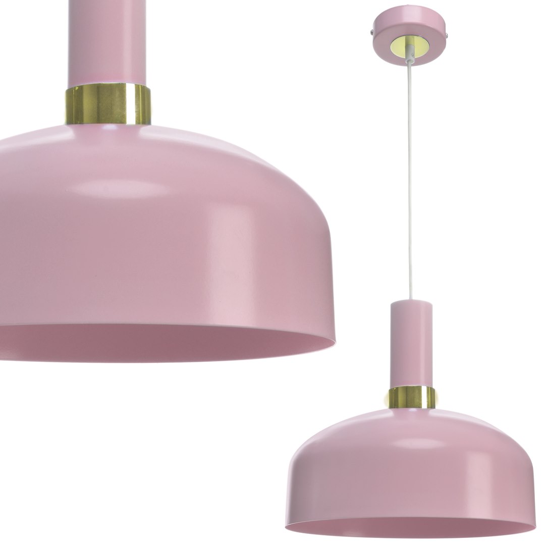 Suspension abat jour malmo 1 lumière en métal rose 30cm Suspension MALMO PINK 1xE27