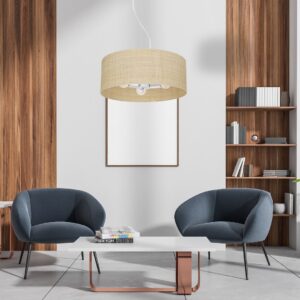 Suspension Marshall Blanc/Rattan 3xE27
