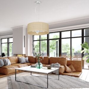 Suspension Marshall Blanc/Rattan 3xE27