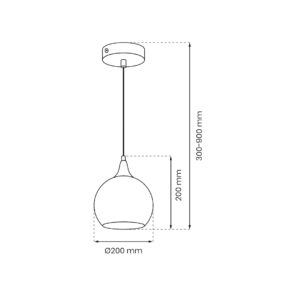 Suspension MONTE SILVER fi 200 1xE27