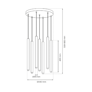 Suspension MONZA BRASS 7xG9 max 8W LED