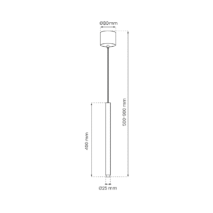 Suspension MONZA NOIR 1xG9 max 8W LED