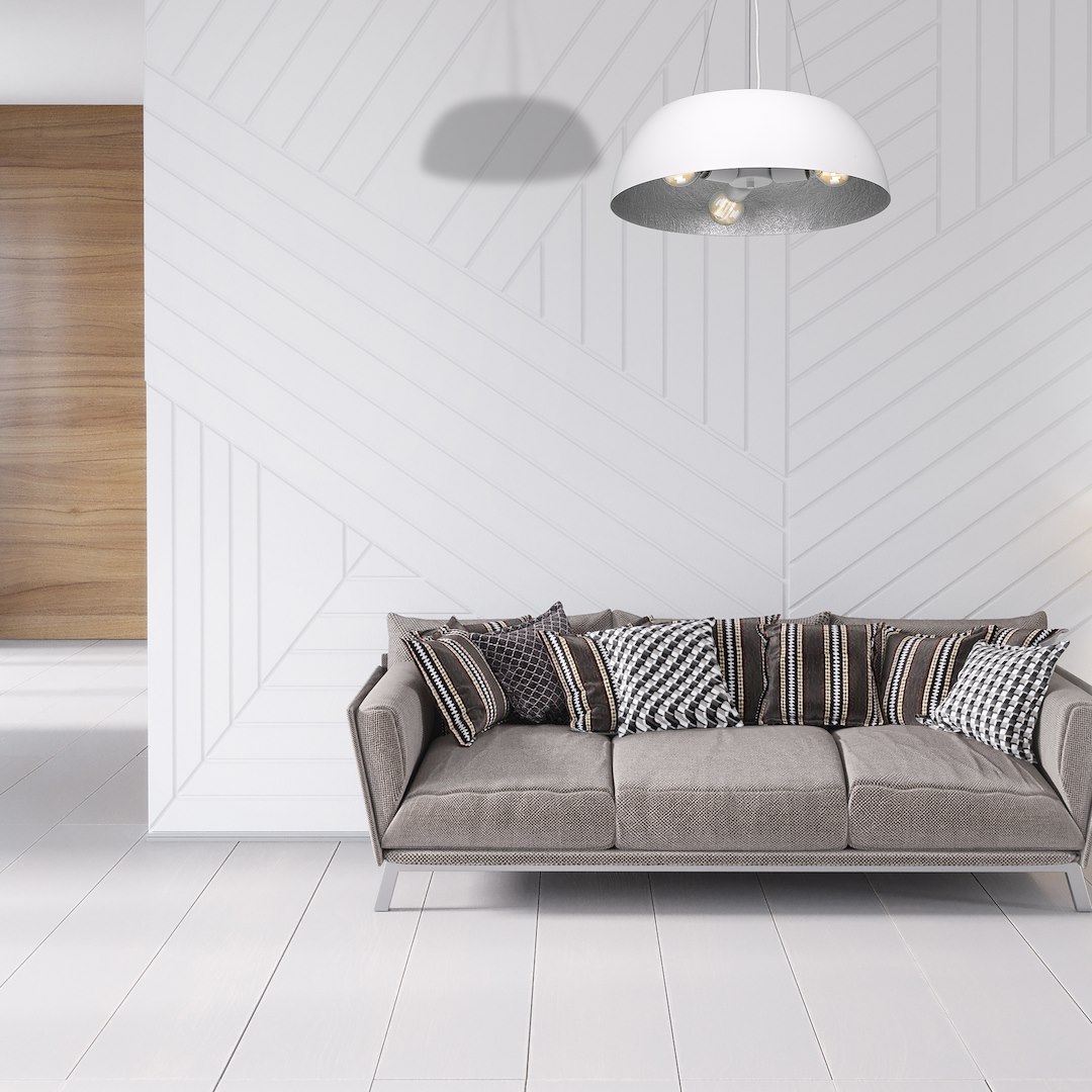 Suspension anneau morgan 3 lumières blanc 50cm Suspension MORGAN 3xE27