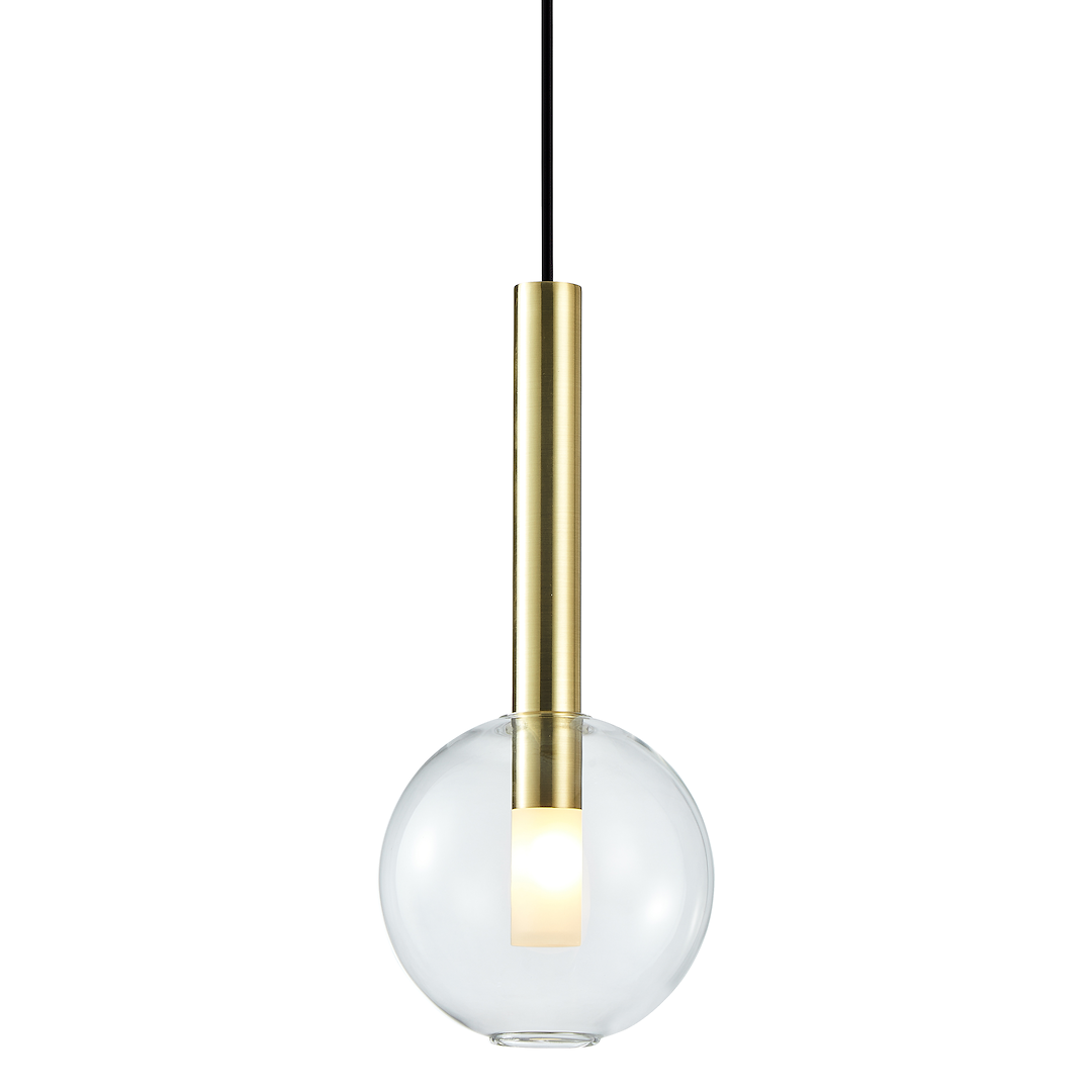 Suspension sphérique niko 1 lumière en métal et verre doré 15cm Suspension NIKO GOLD 1xG9 fi 150