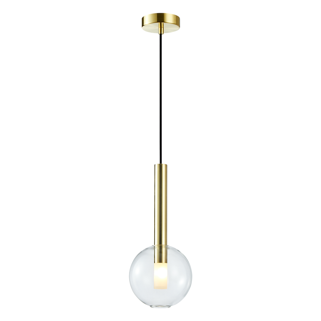 Suspension sphérique niko 1 lumière en métal et verre doré 15cm Suspension NIKO GOLD 1xG9 fi 150