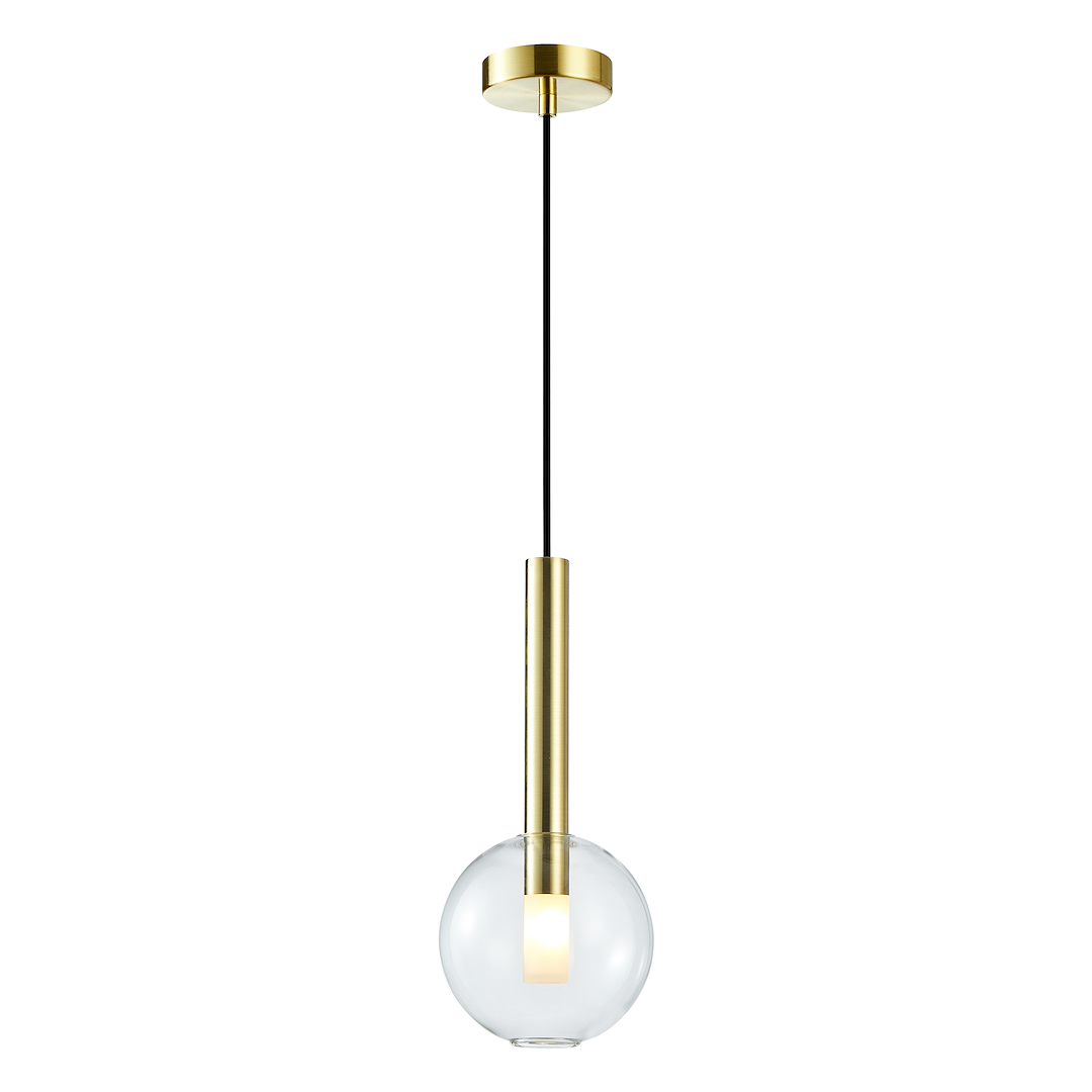 Suspension sphérique niko 1 lumière en métal et verre doré 15cm Suspension NIKO GOLD 1xG9 fi 150