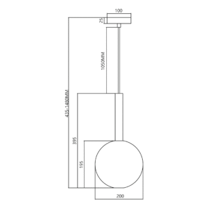 Suspension Niko Noir 1xG9 ø 200