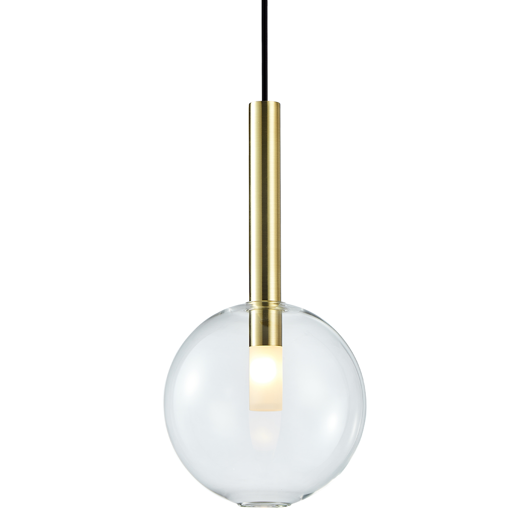 Suspension sphérique niko 1 lumière en métal et verre doré 20cm Suspension NIKO OR 1xG9 diamètre 200