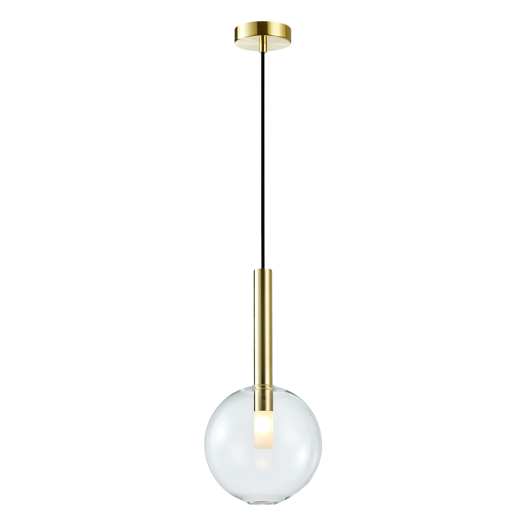 Suspension sphérique niko 1 lumière en métal et verre doré 20cm Suspension NIKO OR 1xG9 diamètre 200