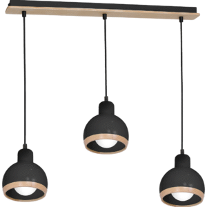 Suspension OVALE NOIRE 3xE27