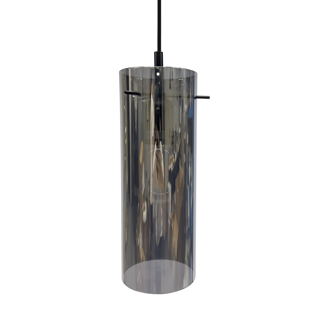 Suspension abat jour padova 1 lumière en métal et verre noir 10cm Suspension PADOVA 1xE27