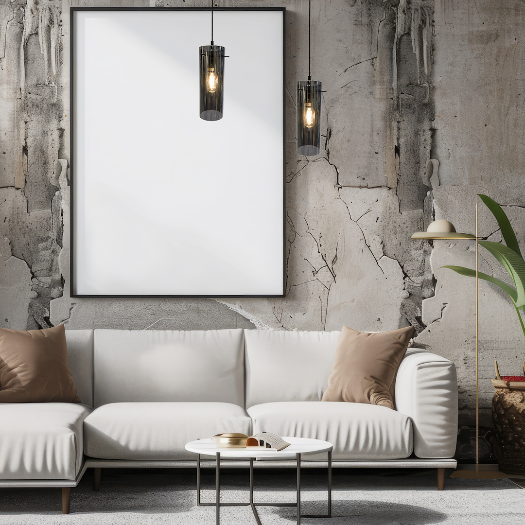 Suspension abat jour padova 1 lumière en métal et verre noir 10cm Suspension PADOVA 1xE27