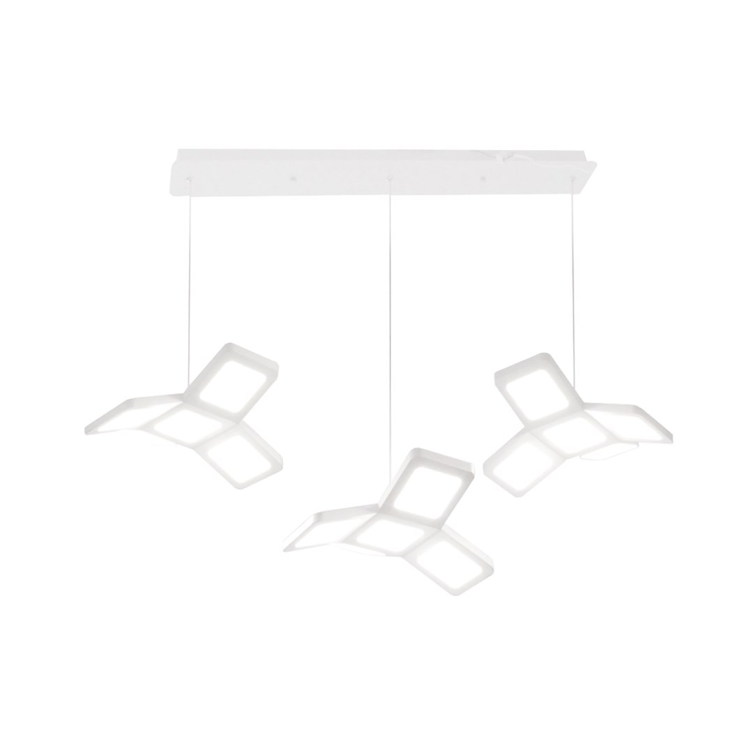 Lampe suspendue PIXELS 195 LED, 3 hélices, 5250 lm, réglable 90 cm Suspension PIXELS 48W LED