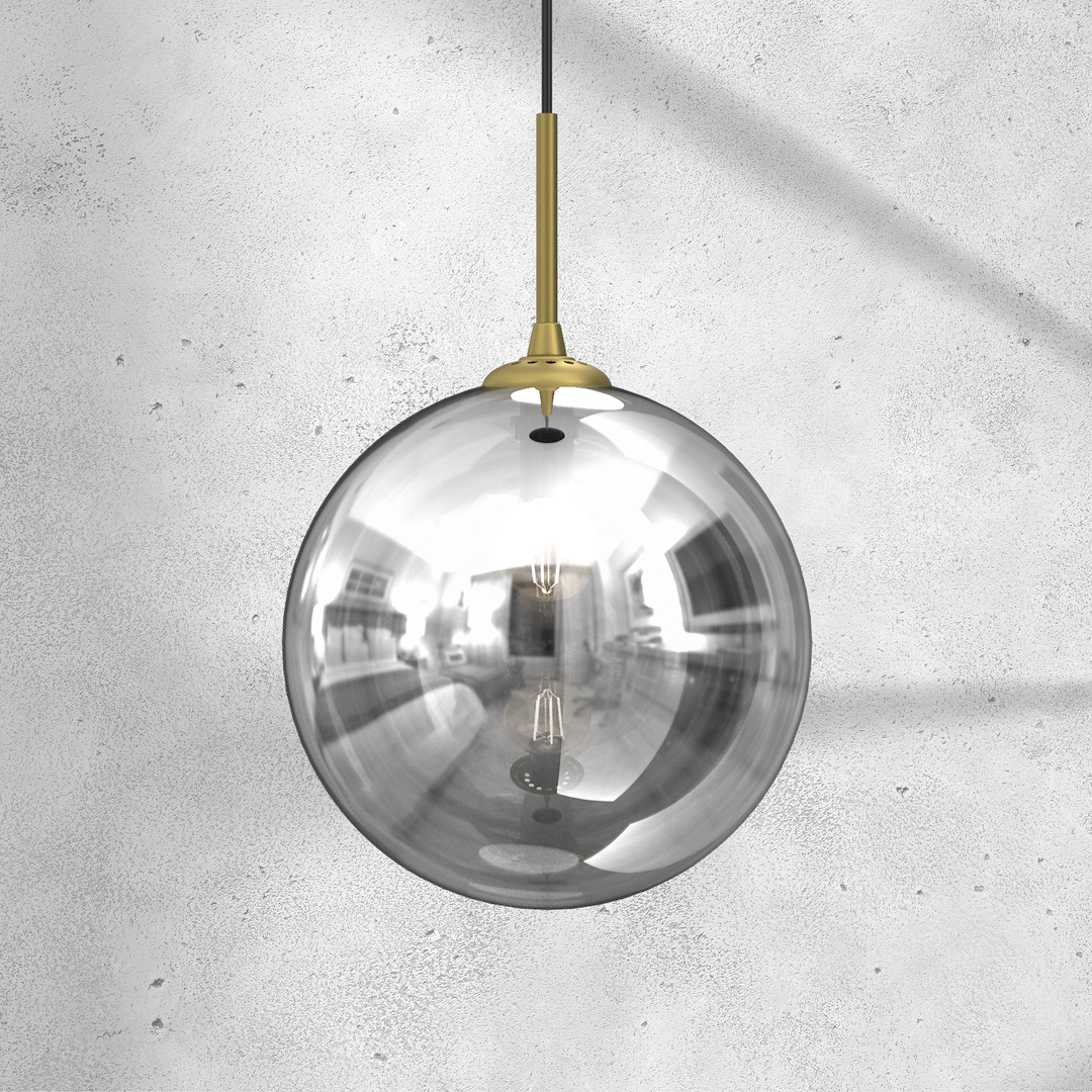 Suspension abat jour reflex 1 lumière en verre métal et plastique noir 25cm Suspension REFLEX fi 250 1xE27