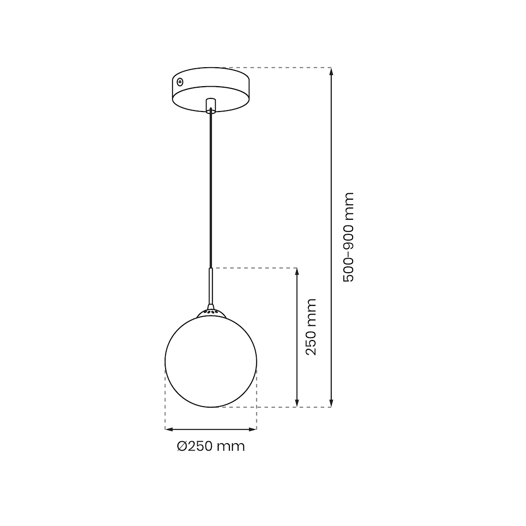 Suspension abat jour reflex 1 lumière en verre métal et plastique noir 25cm Suspension REFLEX fi 250 1xE27