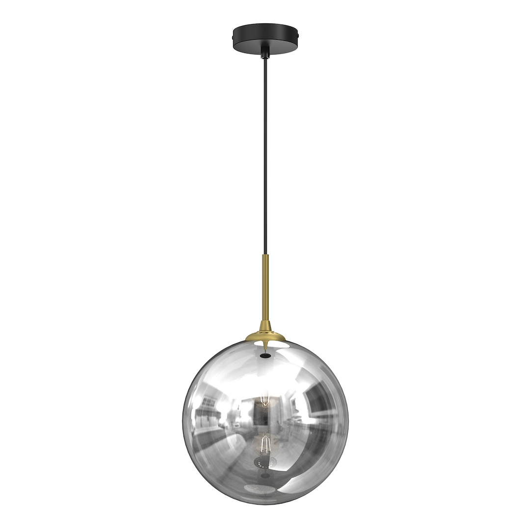 Suspension abat jour reflex 1 lumière en verre métal et plastique noir 25cm Suspension REFLEX fi 250 1xE27