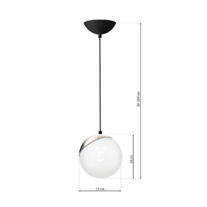 Suspension SFERA NOIR/CHROME 1xE14