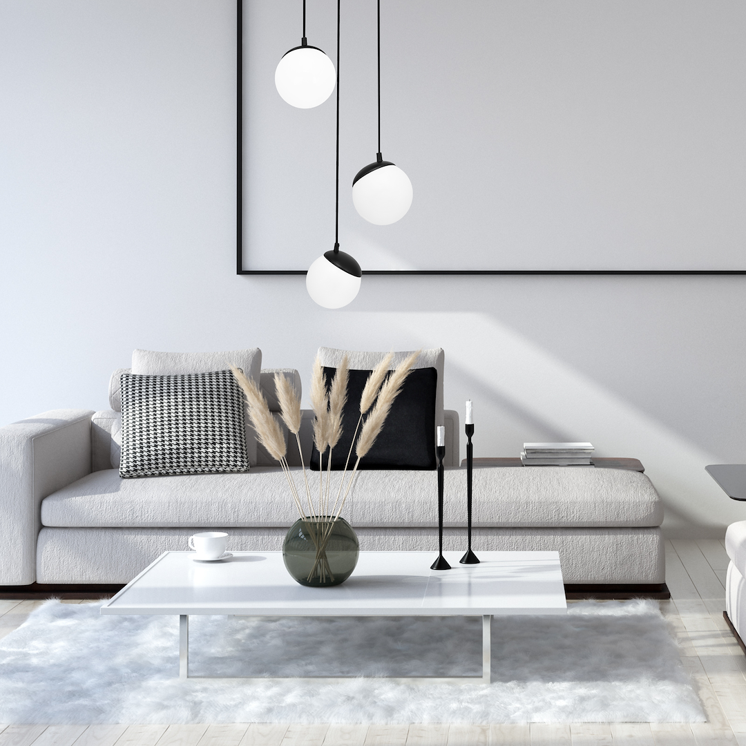 Suspension sphérique sfera 3 lumières en métal et verre noir 14cm Suspension SFERA NOIRE 3xE14