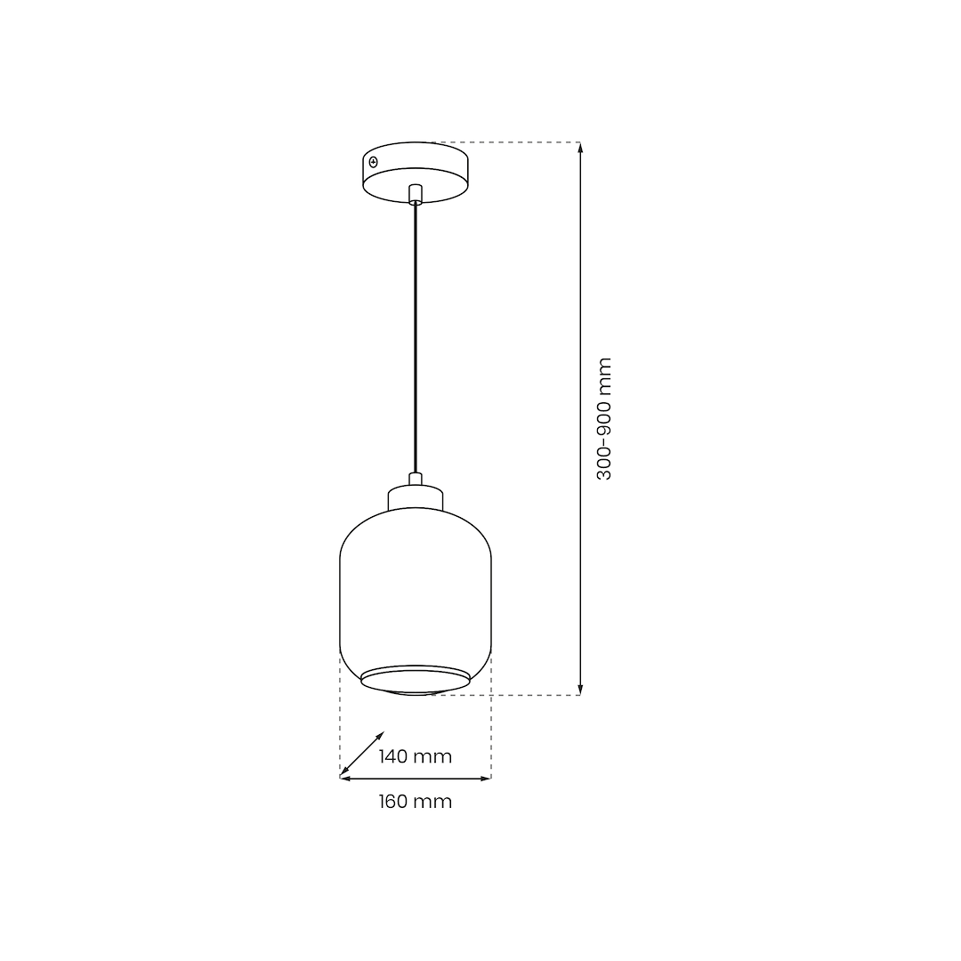Suspension abat jour sombra clear 1 lumière en verre métal et plastique noir 14cm Suspension SOMBRA CLEAR 1xE27