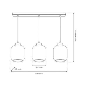 Suspension SOMBRA FUMÉE 3xE27