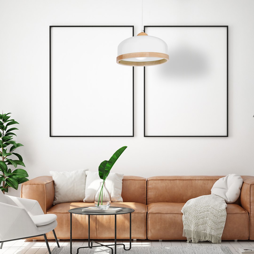 Suspension ovale studio 1 lumière en métal et bois blanc 32cm Suspension Studio Blanc 1xE27