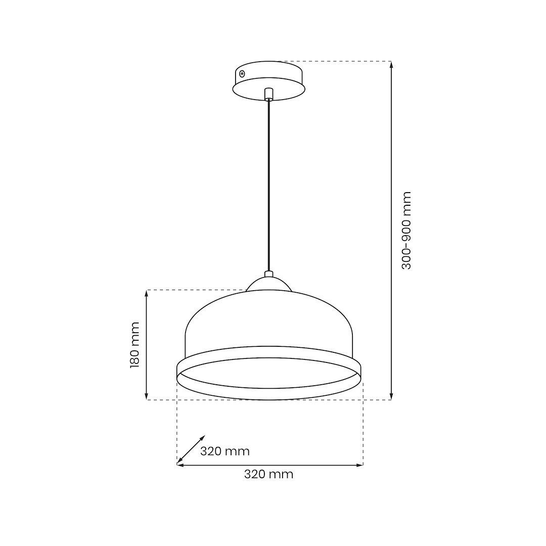 Suspension ovale studio 1 lumière en métal et bois blanc 32cm Suspension Studio Blanc 1xE27