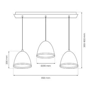 Suspension Studio Blanc 3xE27