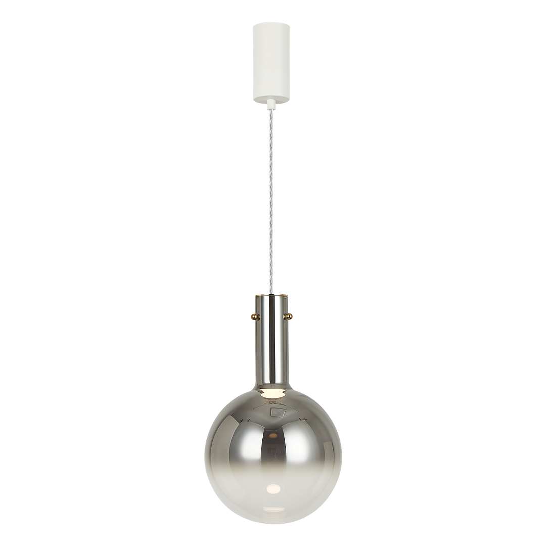 Suspension cloche toronto 1 lumière chrome et blanc 25cm Suspension TORONTO 1xGU10