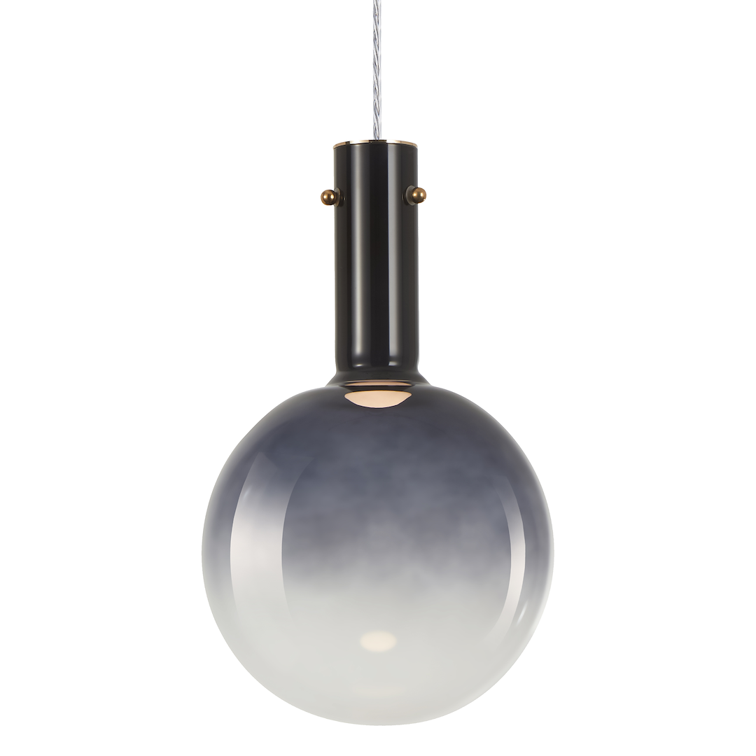 Suspension cloche toronto 1 lumière en métal et verre bleu marine et blanc 25cm Suspension TORONTO 1xGU10
