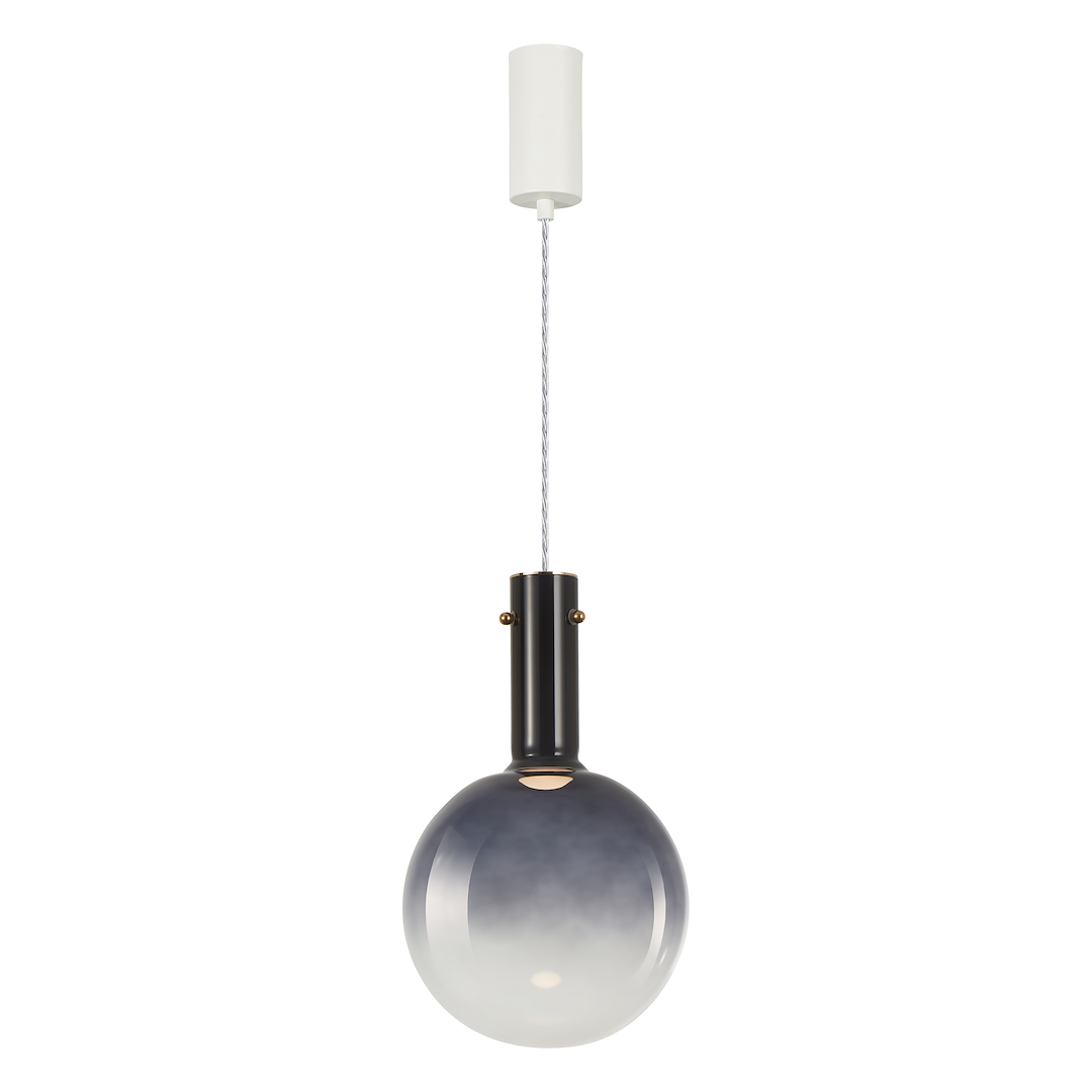 Suspension cloche toronto 1 lumière en métal et verre bleu marine et blanc 25cm Suspension TORONTO 1xGU10