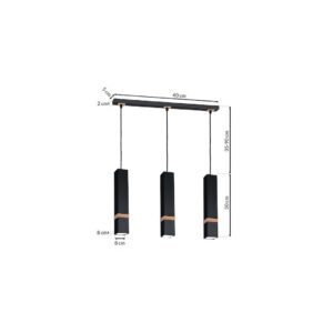 Suspension VIDAR NOIR 3xGU10