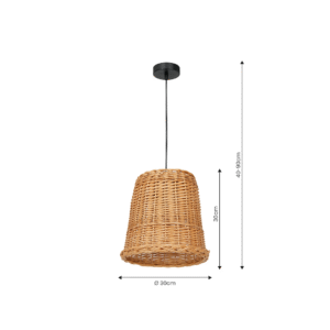Suspension VIMINI BOIS NATUREL 1xE27