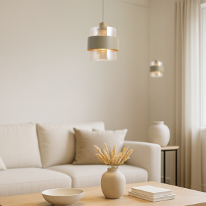 Suspension Métal Noir Cylindrique