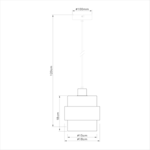 Suspension Métal Noir Cylindrique