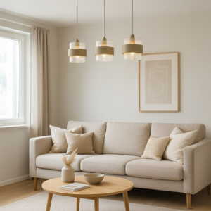 Suspension VALENTINO Métal Blanc Trois Lumières