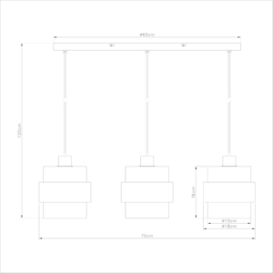 Suspension VALENTINO Métal Blanc Trois Lumières