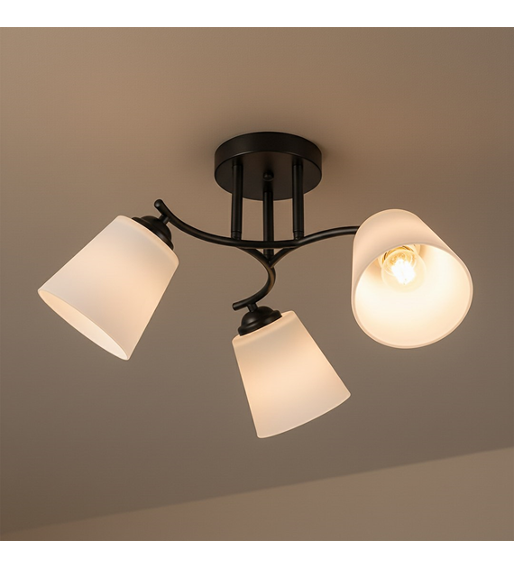 Plafonnier 3L Pafos Métal Noir