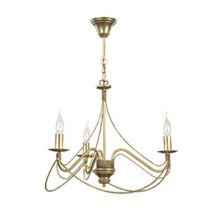 Lustre chandelier vintage 3 bras en métal doré – TORI 3 GOLD