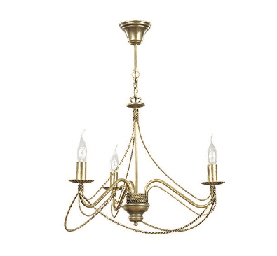 Lustre chandelier vintage 3 bras en métal doré – TORI 3 GOLD