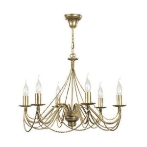 Lustre chandelier vintage 6 bras en métal doré – TORI 6 GOLD