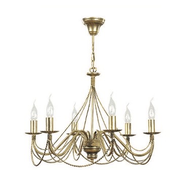 Lustre chandelier vintage 6 bras en métal doré – TORI 6 GOLD